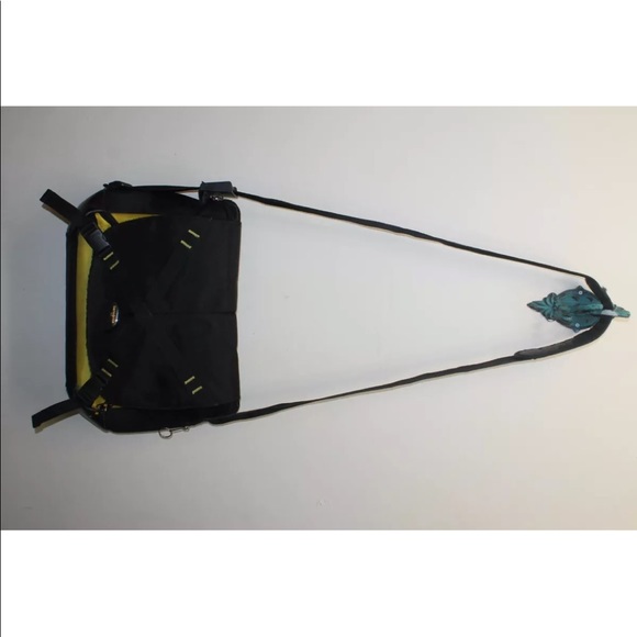 Samsonite Laptop Bag Black Yellow Body Many Pockets Padded Zip Adjustable - Picture 5 of 12